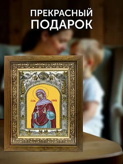 Икона Хиония Аквилейская в ризе и деревянном киоте, 26х22 см