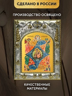 Икона Неопалимая Купина Божия Матерь в ризе, 18х14 см