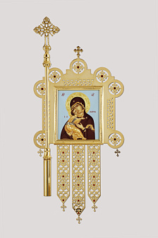 Хоругви №2 штамповка гравировка подвески золочение камни без древок (пара)