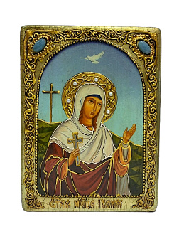Настольная икона "Святая мученица Иулия (Юлия) Карфагенская" на мореном дубе