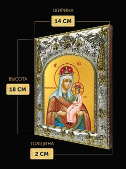 Икона Новодворская Божия Матерь в ризе, 18х14 см