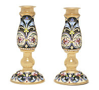 Подсвечник малый №1 / 2 свечи / роспись / золочение Подсвечник малый №1 / 2 свечи / роспись / золочение